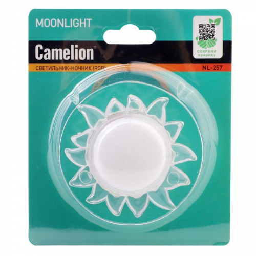 Светильник светодиодный ночник LED "Солнце" RGB 220В Camelion NL-257 15375 фото 3