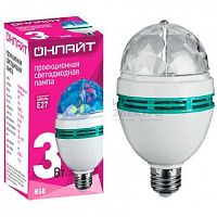 Лампа светодиодная 61 120 OLL-DISCO-3-230-RGB-E27 3Вт ОНЛАЙТ 61120