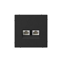 Розетка компьютерная 2-м ArtGallery RJ45 + RJ45 кат.5E механизм карбон SE GAL001085
