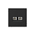 Розетка компьютерная 2-м ArtGallery RJ45 + RJ45 кат.5E механизм карбон SE GAL001085