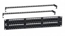 Патч-панель 19дюйм 2U 48 портов RJ45 кат.6A Dual IDC с задн. кабельн. организатором Cabeus 7652c