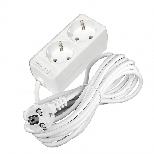 Удлинитель 2х7м с заземл. 16А IP20 3.5кВт ПВС 3х1 бел. DOMTOK 2388 фото 3 Удлинитель 2х7м с заземл. 16А IP20 3.5кВт ПВС 3х1 бел. DOMTOK 2388 фото 3