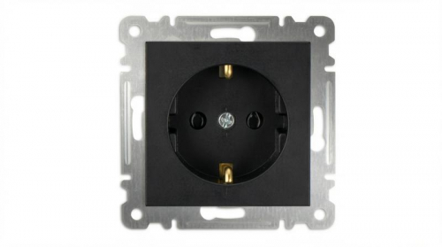 Розетка 1-м с заземл. СП 16А IP20 250В механизм Karea черн. Makel 57054028