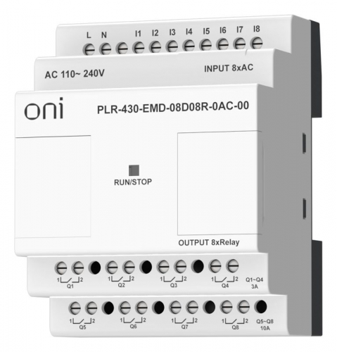 Модуль расширения входов выходов ПЛК 430 8 DI 8 RO 220В AC ONI PLR-430-EMD-08D08R-0AC-00 фото 3