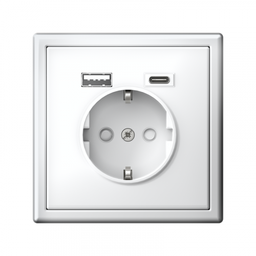 Розетка ArtGallery 16А с 2-мя заряд. устройствами USB A+C 5В/2.4А/3А 2х5В/1.5А механизм лотос SE GAL001332 фото 4