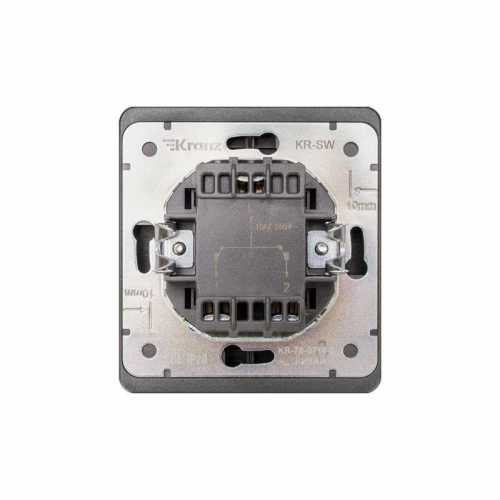 Выключатель 2-кл. СП ROUND MIELE 10А с подсветкой титан Kranz KR-78-0714-2 фото 3