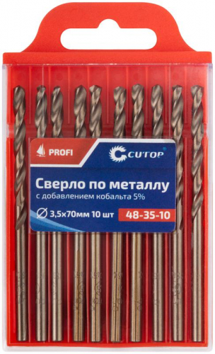 Набор сверл по металлу ПРОФИ/Profi 3.5х70мм с кобальтом 5% (уп.10шт) Cutop 48-35-10 фото 3