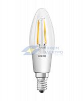 Лампа светодиодная филаментная SuperSTAR B 4.5Вт (замена 40Вт) прозр. 2200-2700К тепл. бел. E14 470лм угол пучка 300град. 220-240В диммир. OSRAM 4058075435490