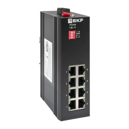 Коммутатор неуправляемый промышленный U-8GT 8 портов 10/100/1000Base-T(X) RJ45 монтаж на DIN-рейку TSX EKF TSX-U-8GT Коммутатор неуправляемый промышленный U-8GT 8 портов 10/100/1000Base-T(X) RJ45 монтаж на DIN-рейку TSX EKF TSX-U-8GT