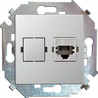 Розетка телефонная СП Simon 15 RJ11 винтов. зажимы механизм бел. Simon 1591480-030