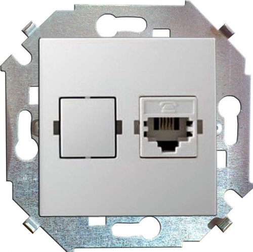 Розетка телефонная СП Simon 15 RJ11 винтов. зажимы механизм бел. Simon 1591480-030 Розетка телефонная СП Simon 15 RJ11 винтов. зажимы механизм бел. Simon 1591480-030