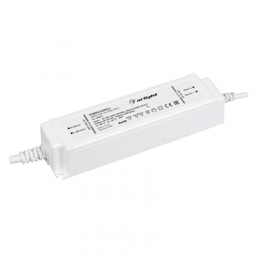 Блок питания ARPJ-SP-341750-PFC 60Вт 20-34В 1.75А IP67 пластик Arlight 038621 Блок питания ARPJ-SP-341750-PFC 60Вт 20-34В 1.75А IP67 пластик Arlight 038621