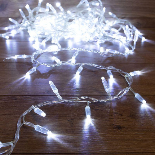Гирлянда светодиодная "Кластер" 10м 200LED бел. 16Вт IP65 соединяемая провод ПВХ прозр. (нужен шнур питания 303-500-1) Neon-Night 303-635