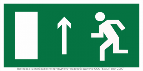 Знак безопасности BL-3015B.E12 "Напр. к эвакуационному выходу прямо (лев.)" Белый свет a14590