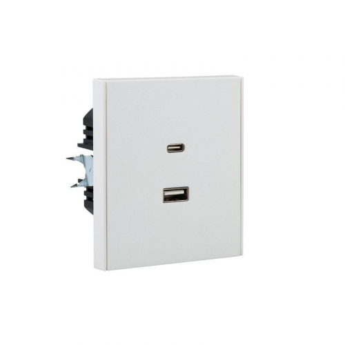Розетка 2-м СП STRONG 16А IP20 USB-A + Type-C 3А с функцией быстрой зарядки жемчуж. Kranz KR-78-0734-4 фото 5 Розетка 2-м СП STRONG 16А IP20 USB-A + Type-C 3А с функцией быстрой зарядки жемчуж. Kranz KR-78-0734-4 фото 5