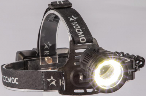 Фонарь налобный аккум. 10Вт P50 LED/Li-ion18650 2х1000мА.ч алюм. КОСМОС KOC855Lit фото 4