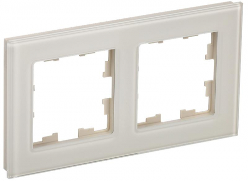 Рамка 2-м BRITE РУ-2-2-БрВа стекло ванильн. IEK BR-M22-G-K10 Рамка 2-м BRITE РУ-2-2-БрВа стекло ванильн. IEK BR-M22-G-K10