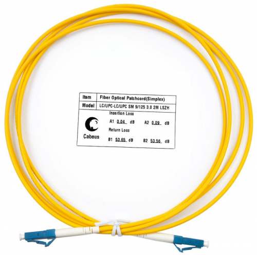 Шнур оптический FOP(s)-9-LC-LC-2m simplex LC-LC 9/125см 2м LSZH Cabeus 7376c Шнур оптический FOP(s)-9-LC-LC-2m simplex LC-LC 9/125см 2м LSZH Cabeus 7376c