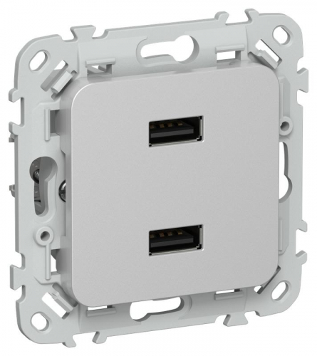 Розетка USB AA СП FLITE РЮ-2-ФлА 2.1А механизм алюм. IEK FI-U21-D31-K47
