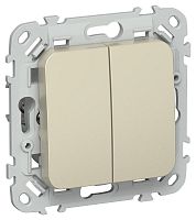 Выключатель 2-кл. СП FLITE ВС12-1-0-ФлШ 10А механизм шампань IEK FI-V20-0-10-1-K37