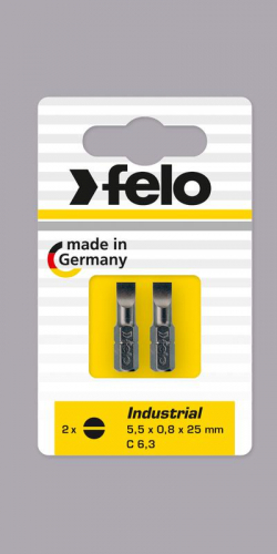Бита шлицевая плоская Industrial 4.0х0.8х25 (блист.2шт)FELO 02041036