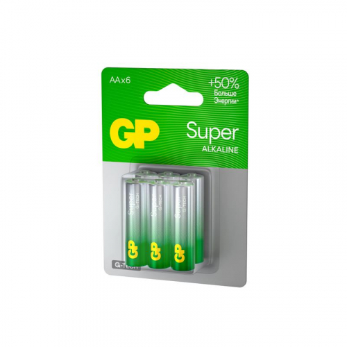 Элемент питания алкалиновый AA/LR6 1.5В Super Alkaline G-Tech 15AA21-2CRSBC6 36/720 (блист.6шт) GP 1228 фото 3