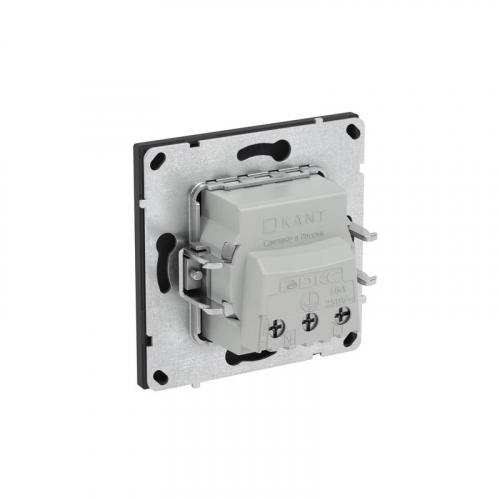 Розетка силовая KANT 2P+E без шторки черн. уголь DKC 7012033 фото 5 Розетка силовая KANT 2P+E без шторки черн. уголь DKC 7012033 фото 5