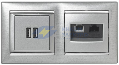Розетка USB 2-м СП Valena алюм. Leg 770270 фото 10