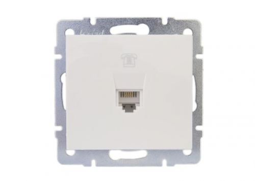 Розетка телефонная СП Rain RJ11 16А IP20 евро стандарт механизм бел. LEZARD 703-0288-137