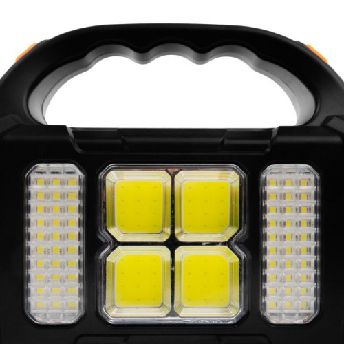 Фонарь аккумуляторный LED38100 76LED+4COB 4 реж. Type-C PowerBank пластик коробка черн./охра Ultraflash 15950 фото 15