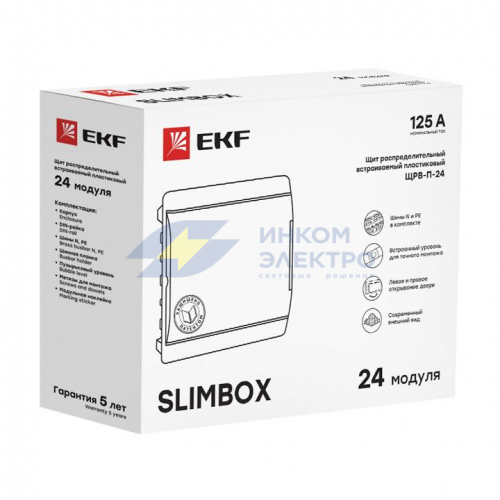 Щит ЩРВ-П-24 &quot;SlimBox&quot; IP41 бел. дверца PROxima EKF sb-v-24w