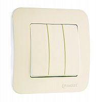 Выключатель 3-кл. СП Lillium N 10А IP20 крем. Makel 55291