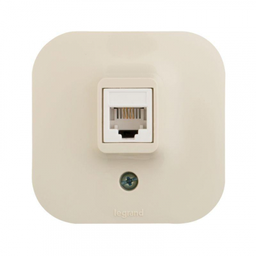 Розетка телефонная 1-м ОП Quteo RJ11 сл. кость IEK 782244 фото 2 Розетка телефонная 1-м ОП Quteo RJ11 сл. кость IEK 782244 фото 2