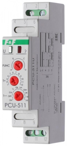 Реле времени PCU-511U 8А 12-264В AC/DC 1 перекл. IP20 многофункц. монтаж на DIN-рейке F&F EA02.001.011 Реле времени PCU-511U 8А 12-264В AC/DC 1 перекл. IP20 многофункц. монтаж на DIN-рейке F&F EA02.001.011