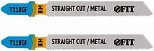 Полотно по металлу Bimetal 76/51/0.8мм (T118GF) фрезерованные волнистые зубья (уп.2шт) FIT 40915