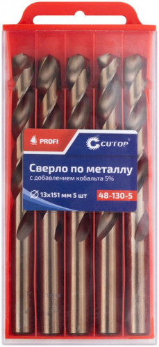 Сверло по металлу ПРОФИ/Profi 13х151мм с кобальтом 5% (уп.5шт) Cutop 48-130-5 фото 3