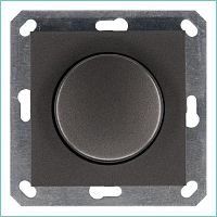 Светорегулятор поворотно-нажимной (диммер) LED 30-400Вт 1gang 2way механизм мокко Jasmart G4012Z