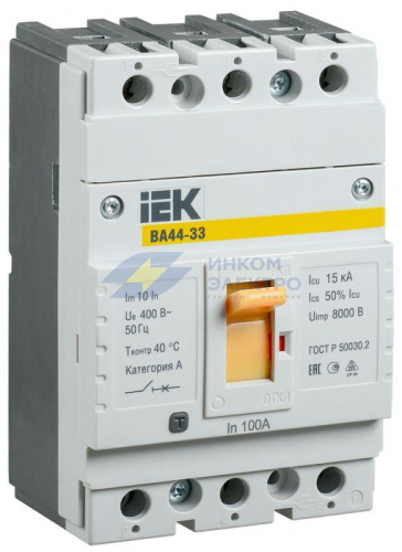 Выключатель автоматический 3п 100А 15кА ВА44 33 IEK SVA4410-3-0100
