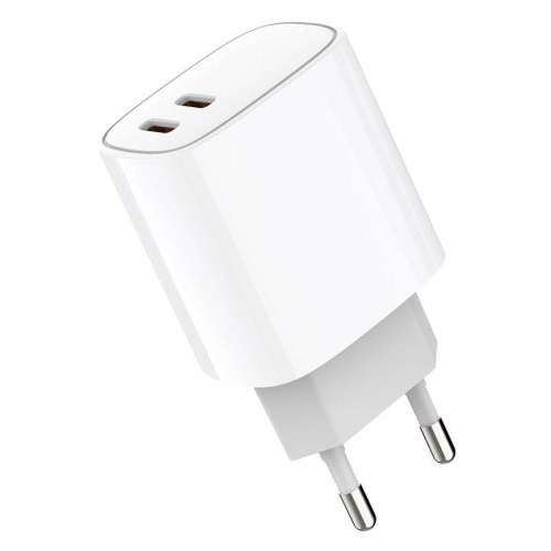 Устройство зарядное сетевое с двумя портами USB-C + USB-C 20Вт Rexant 18-2210 Устройство зарядное сетевое с двумя портами USB-C + USB-C 20Вт Rexant 18-2210