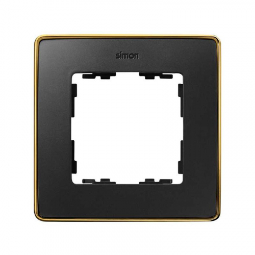 Рамка 1-м Simon82 Detail графит основание золото Simon 8201610-242 Рамка 1-м Simon82 Detail графит основание золото Simon 8201610-242
