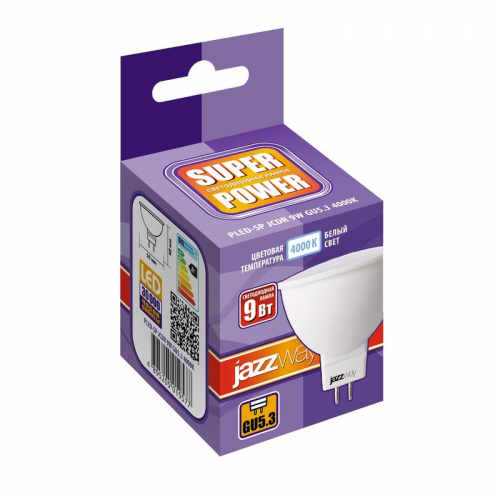Лампа светодиодная PLED-SP 9Вт JCDR MR16 4000К нейтр. бел. GU5.3 720лм 230В 50Гц JazzWay 5019577 фото 2 Лампа светодиодная PLED-SP 9Вт JCDR MR16 4000К нейтр. бел. GU5.3 720лм 230В 50Гц JazzWay 5019577 фото 2