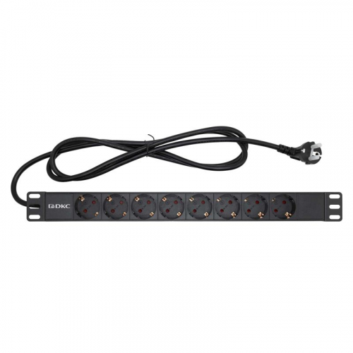 Блок розеток 8-м Schuko для 19дюйм шкафов DKC R519SH8