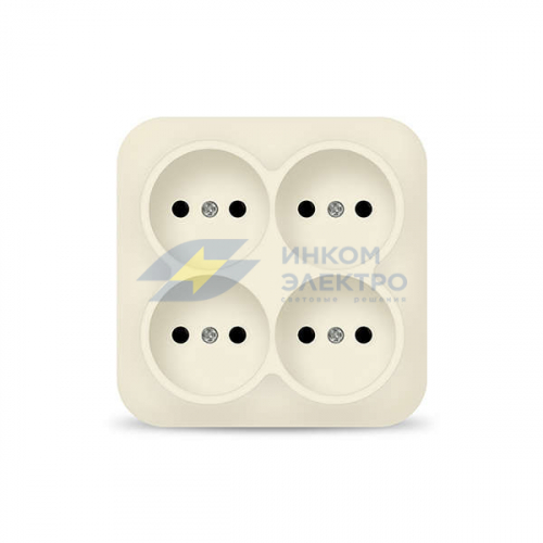 Розетка 4-м ОП 10А IP20 квадрат. без заземл. сл. кость IONICH 1453