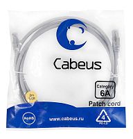 Патч-корд U/UTP кат.6A PC-UTP-RJ45-Cat.6a-2m-LSZH 2xRJ45/8p8c неэкранир. LSZH (10G) 2м сер. Cabeus 7896c