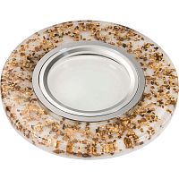 Светильник декоративный Luciole DLS-L108 GU5.3 CHROME/WHITE GU5.3 встраив. доп. светодиод. подсветка 3Вт без лампы основание метал. хром отделка полимерн. покрытие бел. с частицами цвета кофе Fametto UL-00000359