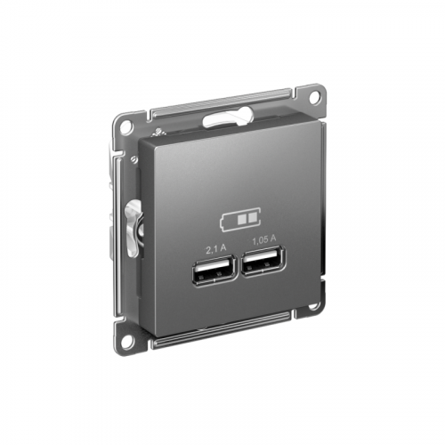 Розетка USB AtlasDesign тип A+A 5В 1х2.1А 2х1.05А механизм сталь SE ATN000933 Розетка USB AtlasDesign тип A+A 5В 1х2.1А 2х1.05А механизм сталь SE ATN000933