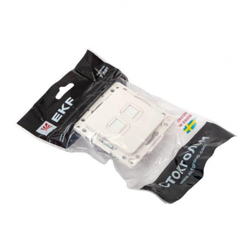 Розетка компьютерная 2-м Стокгольм RJ-45 механизм бел. EKF EYK02-035-10 фото 9