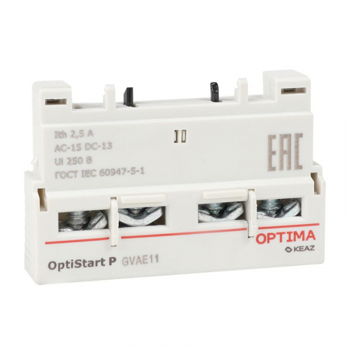 Блок контактов фронтальный OptiStart ME GVAE11 КЭАЗ 354832 Блок контактов фронтальный OptiStart ME GVAE11 КЭАЗ 354832