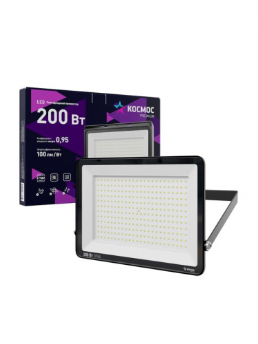 Прожектор светодиодный PREMIUM 200Вт 6500К 20000лм IP65 КОСМОС KOS_PR_LED_200 фото 2 Прожектор светодиодный PREMIUM 200Вт 6500К 20000лм IP65 КОСМОС KOS_PR_LED_200 фото 2