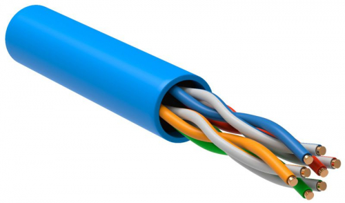 Кабель витая пара U/UTP кат.5E 4х2х24AWG solid PVC син. (305м) (м) ITK LC1-C5E04-113 Кабель витая пара U/UTP кат.5E 4х2х24AWG solid PVC син. (305м) (м) ITK LC1-C5E04-113
